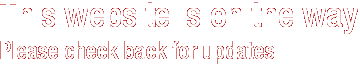 Website under Construction